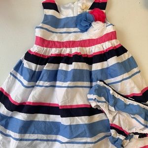 The children’s place 3t pink & blue striped sleeveless formal dress